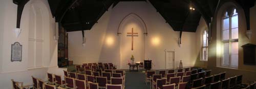 4/12/08 Interior view of the newly decoarted church.