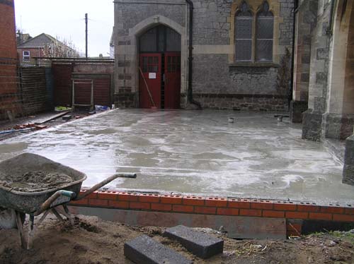 11/4/08 The concrete for the floor had just been laid.