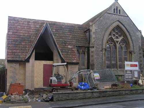 1/8/08 With the fencing removed, you can see the full aspect of the extension.