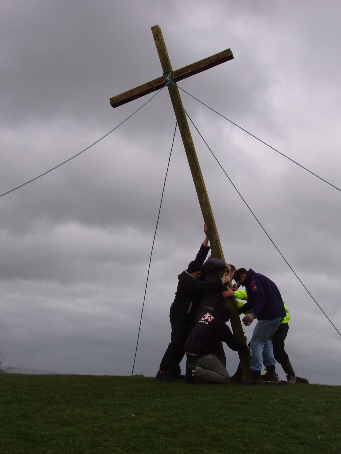 The volunteers from Churches Together who errected the crosses.